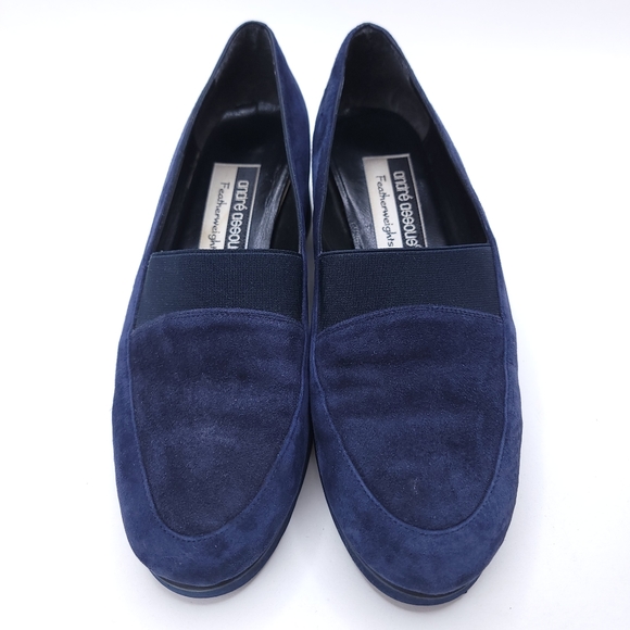 Andre Assous Featherweights Blue Suede Slip On Shoes Size 7 - Picture 3 of 9